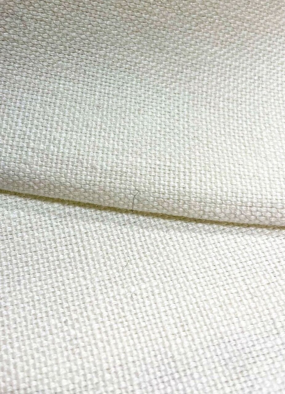 1 Yard Solid Ivory Pure Linen Performance Fabric 10.5 oz Water Resistant 58 Inches Wide